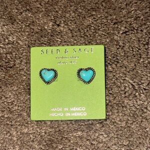 Seed & Sage Turquoise Heart Stud Earrings